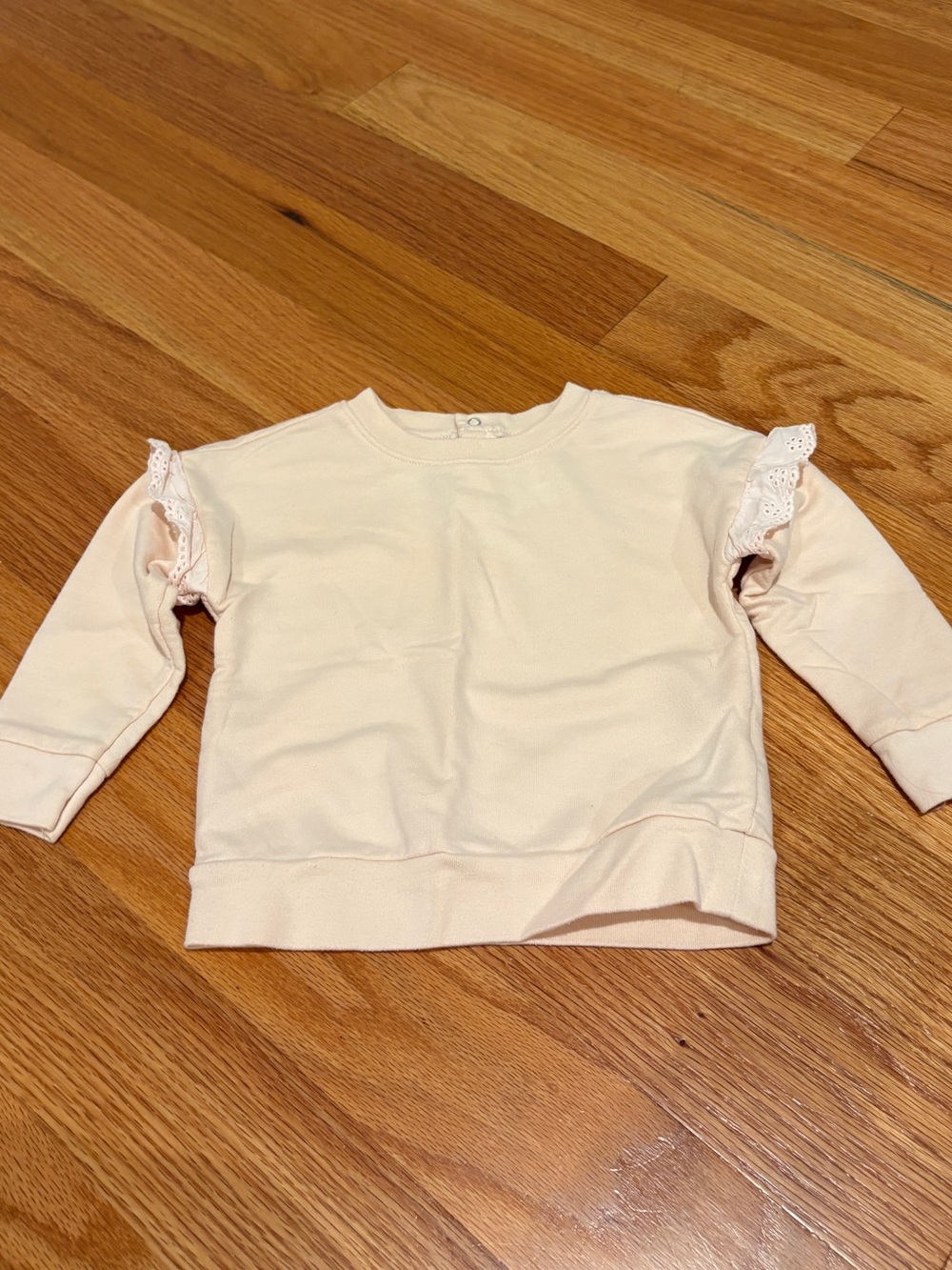 Cat & Jack Light Peach Ruffle-Sleeve Sweatshirt